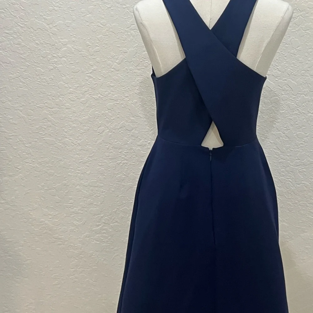Banana Republic Navy Cross-Back A-Line Dress - Picture 3 of 5